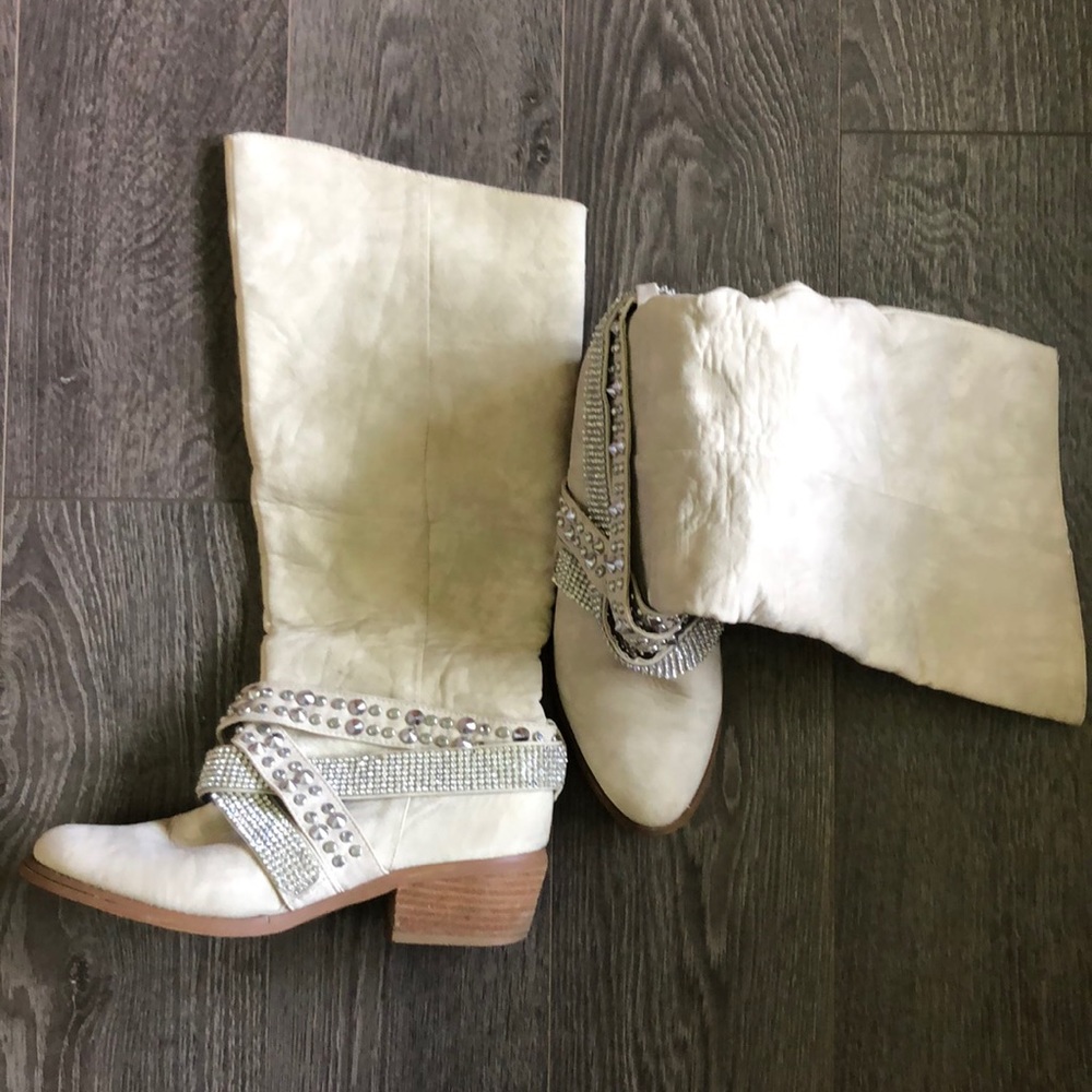 Not Rates Bling Rhinestone Riding Boots